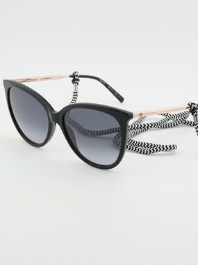 M Missoni MMI 0119/S 0807 9O Sunglasses Black/Gold Cat Eye Frame, Grey Lenses